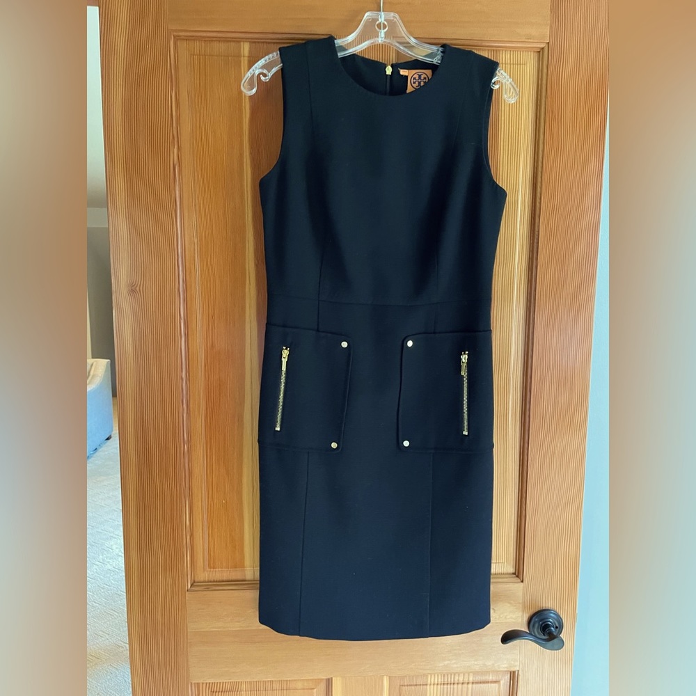 Classic Tory Burch Sleeveless Black Wool Dress Size 4. Fully lined. Excellent.
